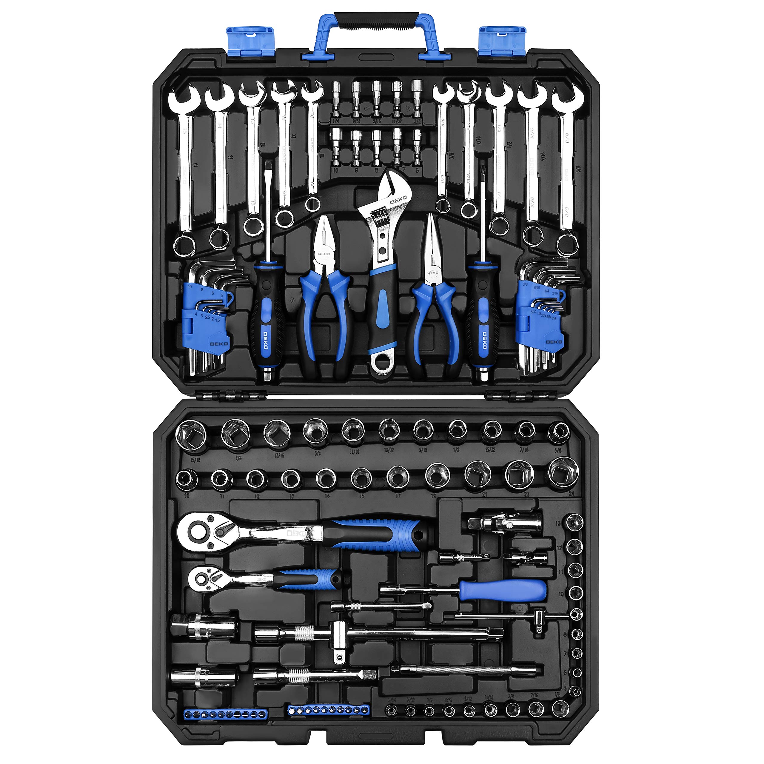 DEKOPRO 118-Piece Professional Auto Repair Tool Set - Complete Mechanics Tool Kit with Socket Wrench & Essential Tools for Car Maintenance, DIY Projects & Home Repairs
