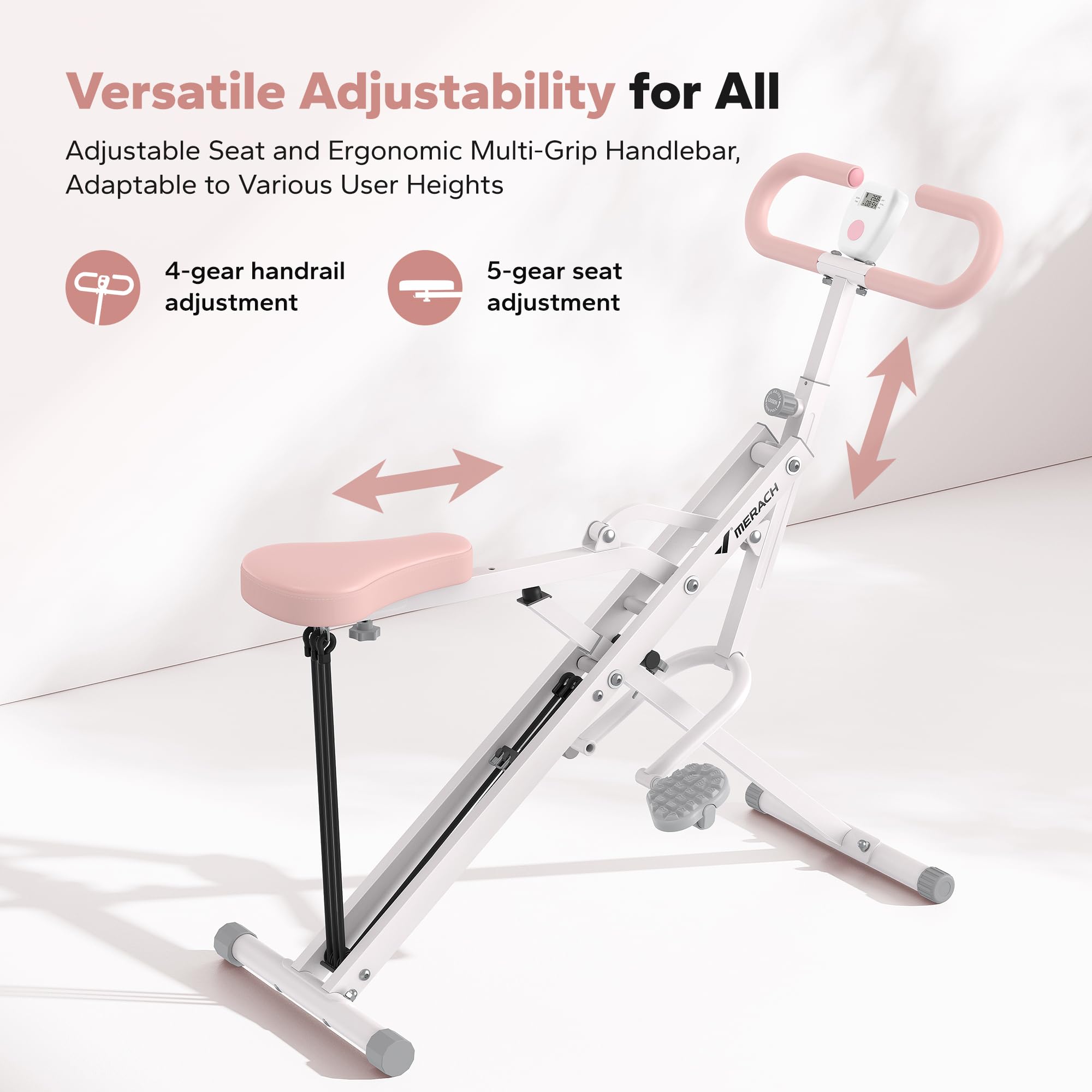 MERACH 2-in-1 Squat & Rowing Machine for Home Gym - Foldable Full Body Workout Equipment with Easy Setup - Glutes, Legs and Core Trainer for Strength Training & Cardio | Perfect for Small Spaces & Apartment Workouts
