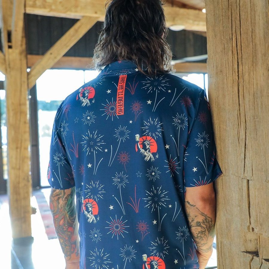Men's Polo Shirt - Toast Of Freedom - Casual & Comfortable Cotton Shirt for Everyday Wear, Golf, and Outdoor Activities