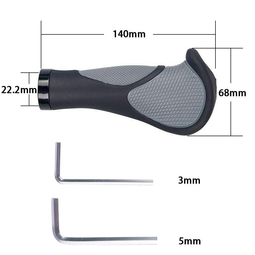 Wolfride Ergonomic Bike Handlebar Grips - Non-Slip Comfortable Mountain Bicycle Hand Grips for Road & Trail Riding - Perfect for Cycling, Commuting & Outdoor Adventures