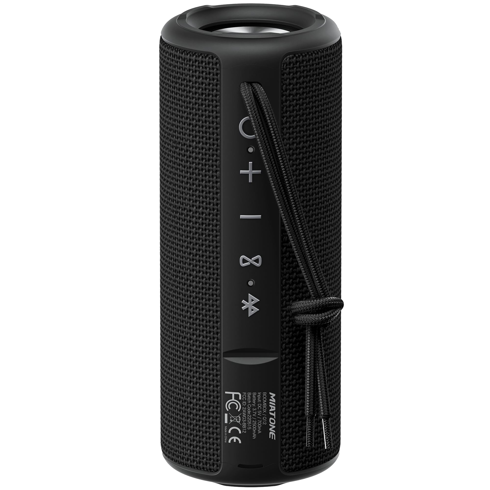MIATONE Boombox Outdoor Portable Bluetooth Speaker - Waterproof Wireless Speaker with Loud Bass, 20H Playtime, IPX7 Rating - Perfect for Beach, Pool, Camping & Outdoor Parties (Black)