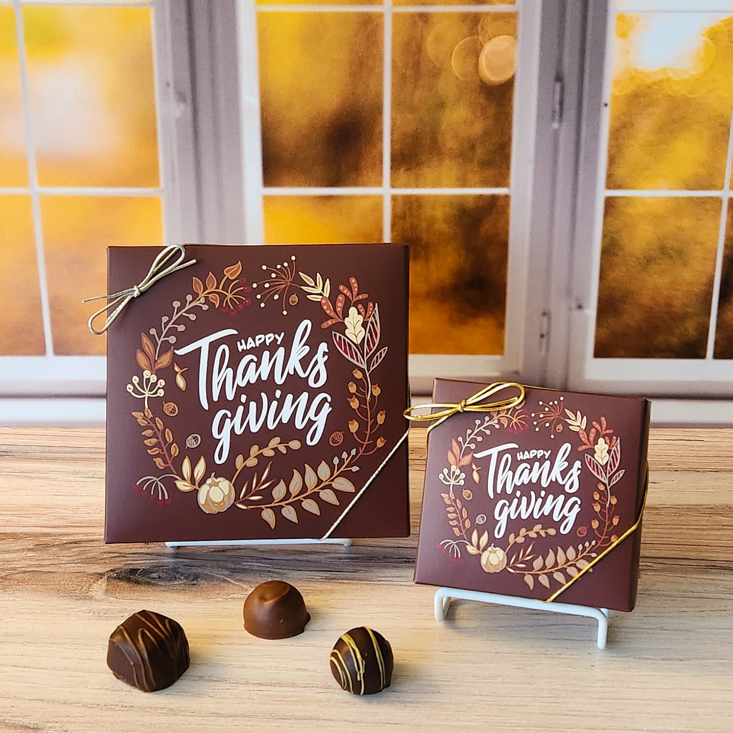 Happy Thanksgiving Gift Box - Assorted Popular Treats & Decorations for Holiday Parties, Family Gatherings & Office Celebrations
