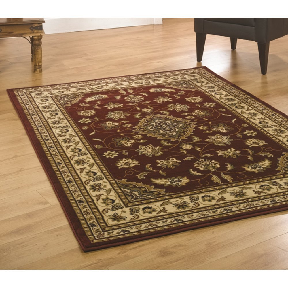 Stylish Sherborne Red 120x170 Oblong Area Rug - Premium Home Decor for Living Room, Bedroom & Office