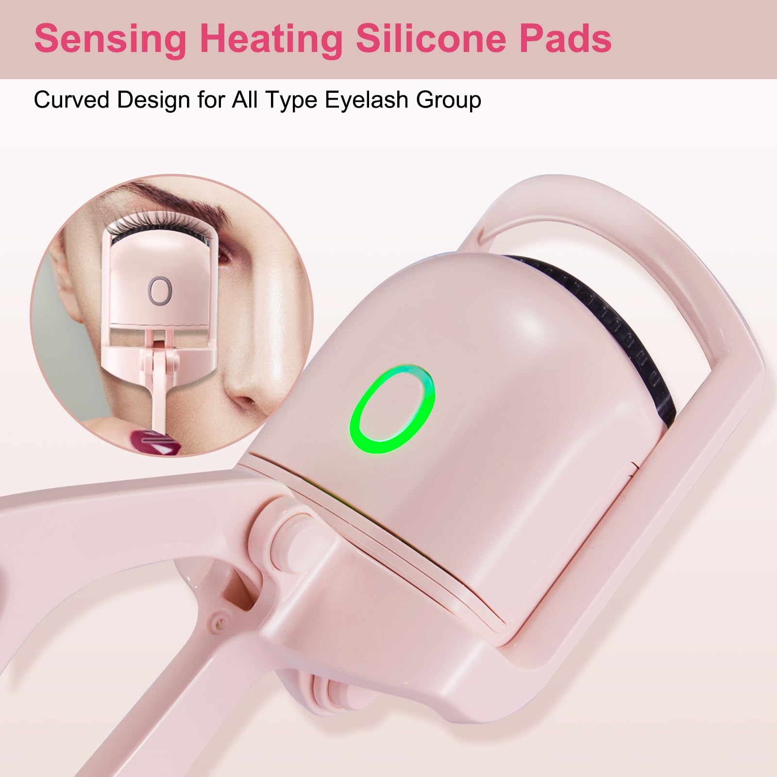 Heated Eyelash Curler with Comb - 2 Temperature Settings for Natural Curls | Perfect for Home Use, Travel & Professional Makeup Application