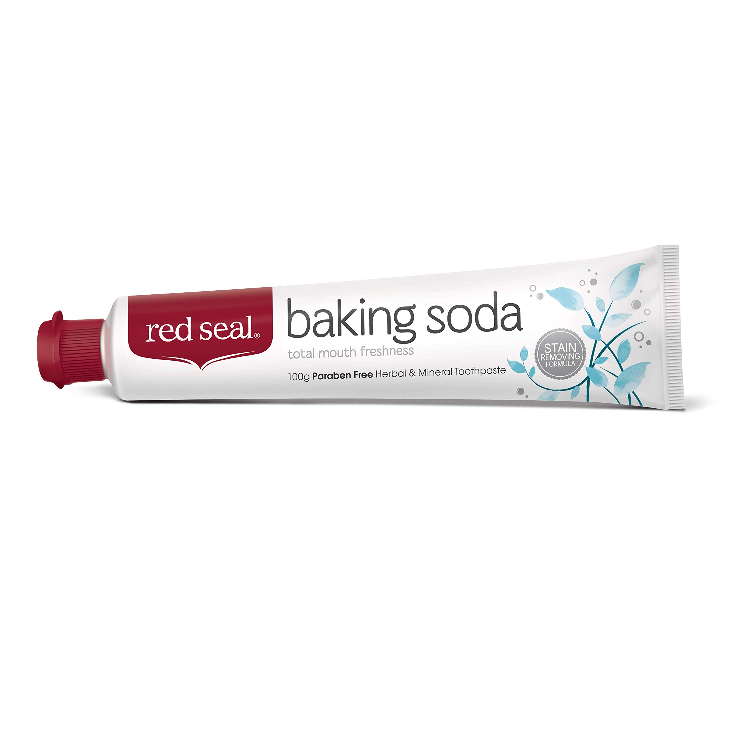 Red Seal Natural Baking Soda Toothpaste - Fluoride-Free, No Artificial Flavors or Colors - Protects Teeth & Gum Health, Whitens for Brighter Smile (100g) - Ideal for Sensitive Teeth & Daily Oral Care