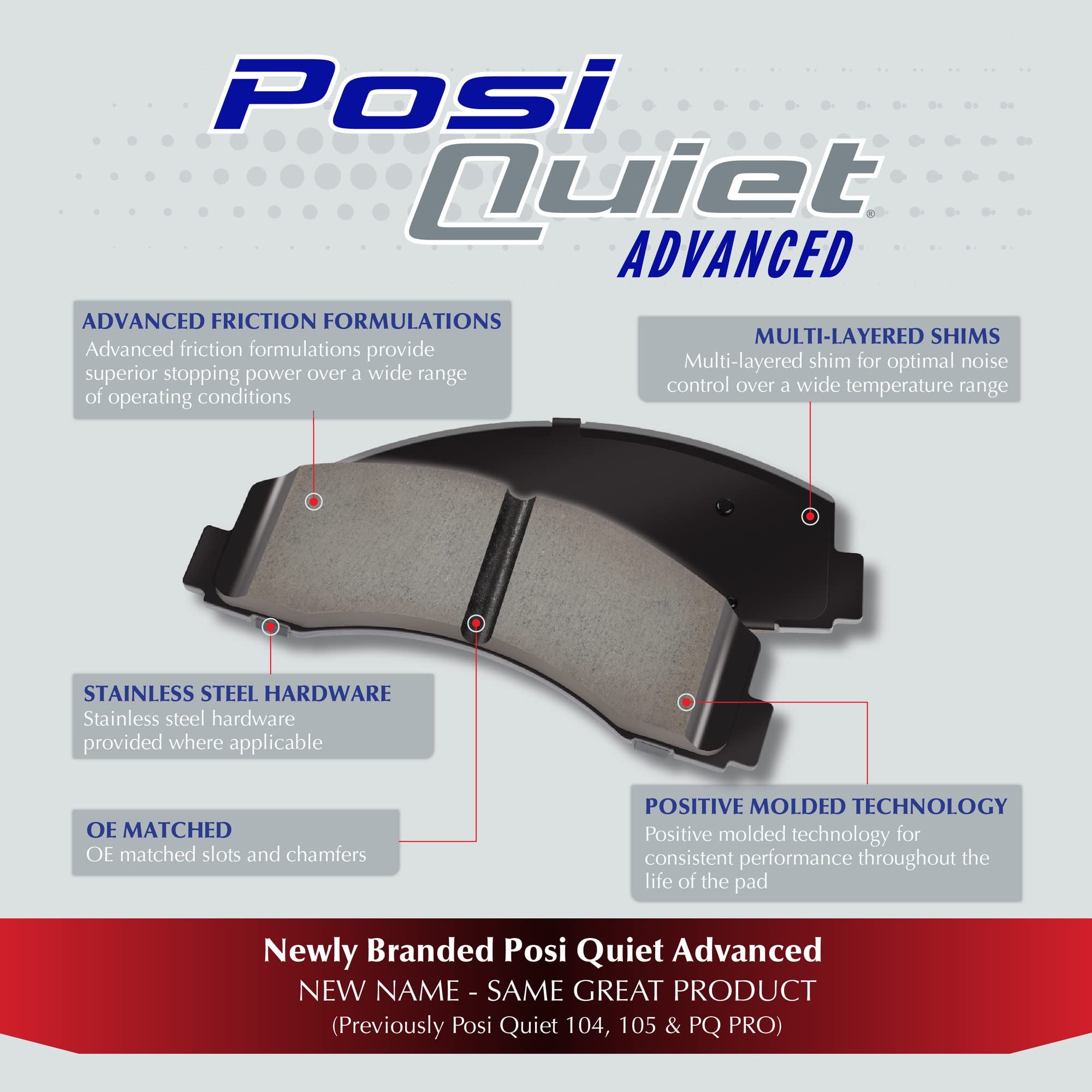 NIS PosiQuiet Ceramic Brake Pads - High Performance Brake Pads for Cars, Trucks & SUVs | Quiet Operation & Long-Lasting Durability | Perfect for Daily Commuting & City Driving