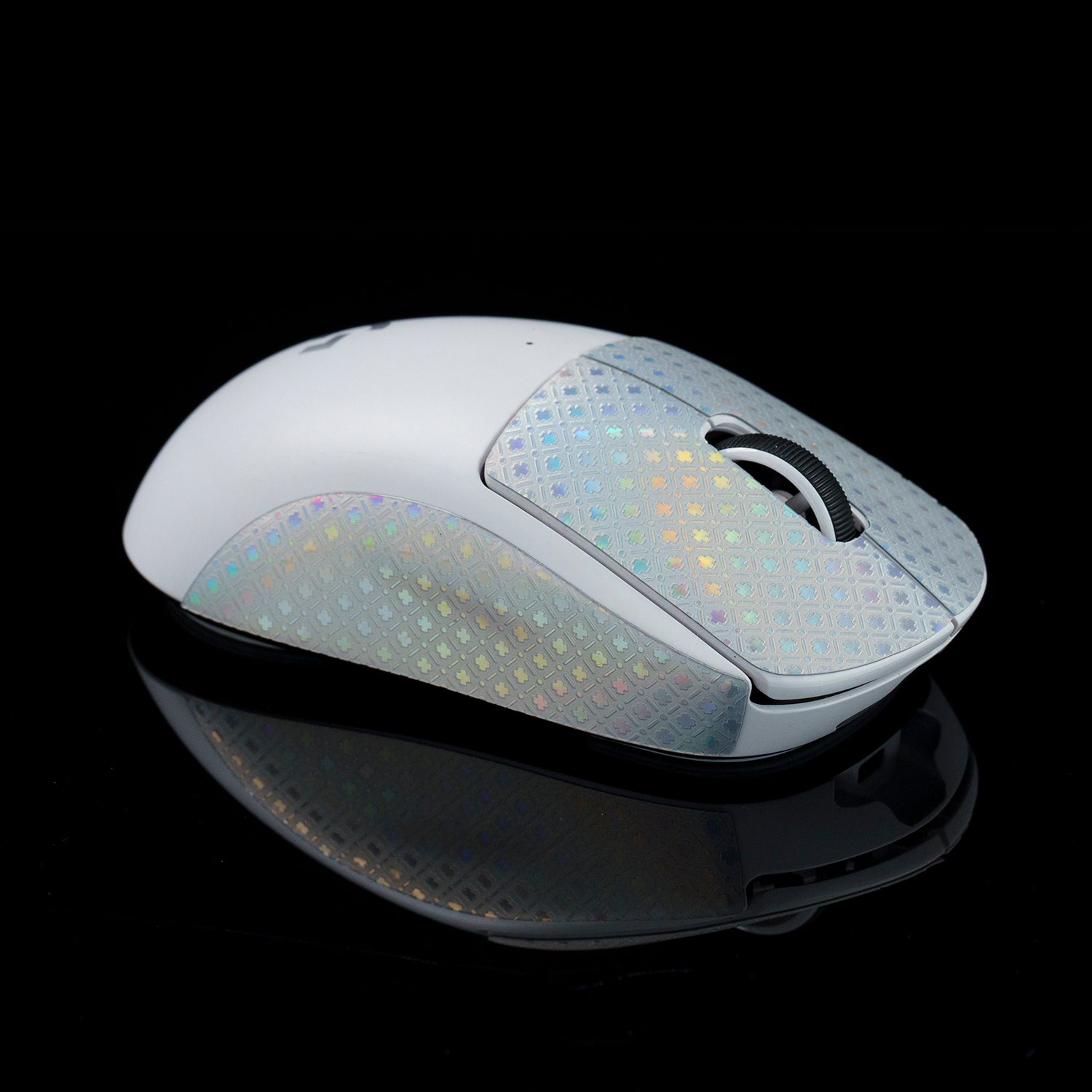 BT.L Mouse Grip for Logitech G Pro X Superlight & Superlight 2 - Non-Slip Gaming Grip Tape, Holo White Clover Design - Perfect for Esports, FPS & MOBA Gaming