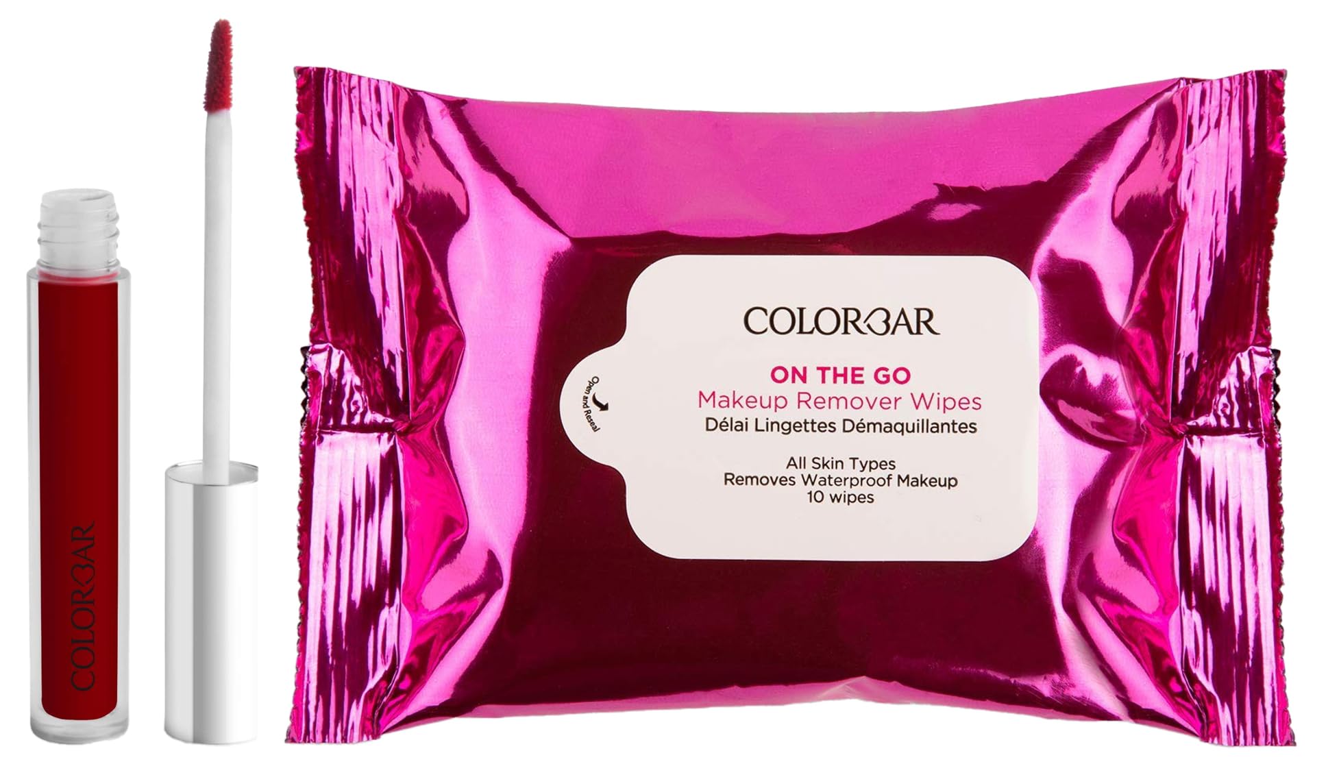1. Colorbar Cosmetics Sindoor - Maroon Long Lasting Liquid Bindi (3.8ml) for Indian Bridal Makeup & Traditional Occasions   2. Colorbar On The Go Makeup Remover Wipes (10 Count) - Gentle Cleansing Facial Wipes for Travel, Gym & Quick Makeup Removal