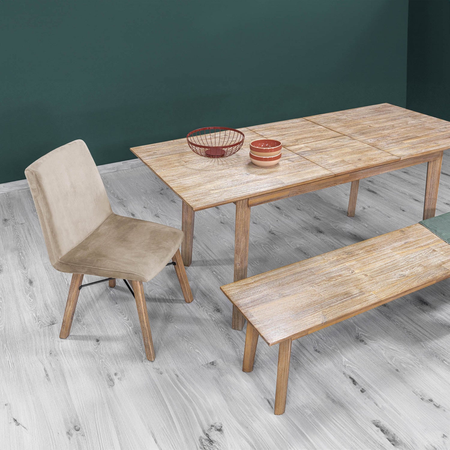 Abenra Bench Light Driftwood - Modern Wooden Entryway Bench with Natural Finish | Perfect for Hallway, Living Room & Bedroom Decor