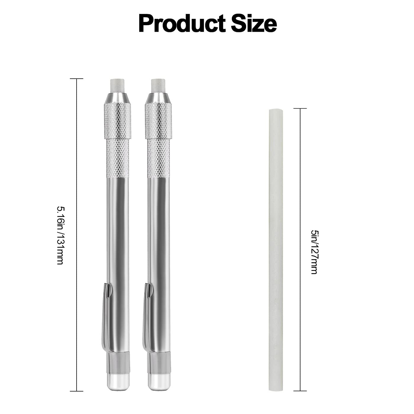 Gutimore Round Soapstone Holder Set - 2 Round Soapstone Pencils & 14 Refills for Welding, Metal Fabrication, Construction, Textile Marking | Ideal for Industrial Work, DIY Projects & Professional Metalworkers