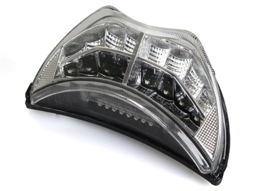 Sequential LED Tail Lights Clear Lens for Honda CBR-600 F4 1999-2000 & CBR-600 F4i 2004-2006 - High Visibility Motorcycle Brake Lights for Night Riding Safety