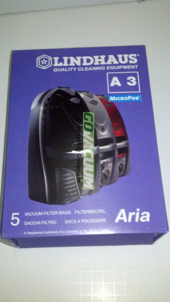 Lindhaus A3 Vacuum Cleaner Paper Bags for Aria Series | 10-Pack | HEPA Filtration | Dust & Allergen Control | Ideal for Home, Office & Pet Hair Cleaning