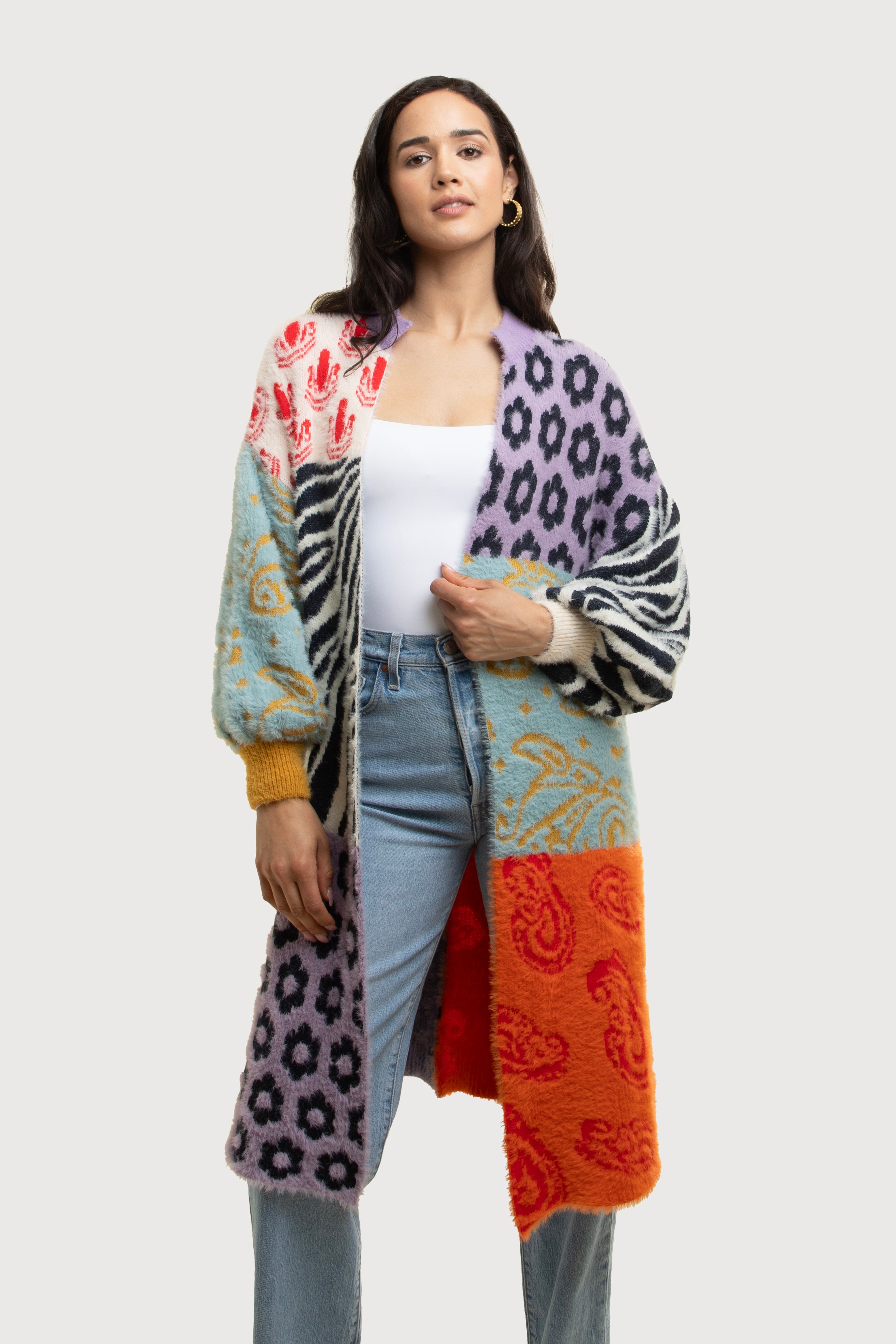 Soft Multi-Patterned Cardigan for Women - Cozy Knit Sweater with Stylish Designs | Perfect for Fall Layering, Office Wear & Casual Outfits