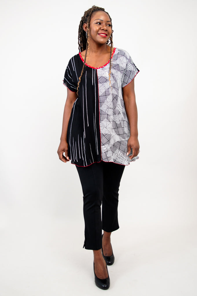 Gayle Top - Textured Abstract Print Women's Blouse | Stylish Casual & Office Wear for Everyday Outfits