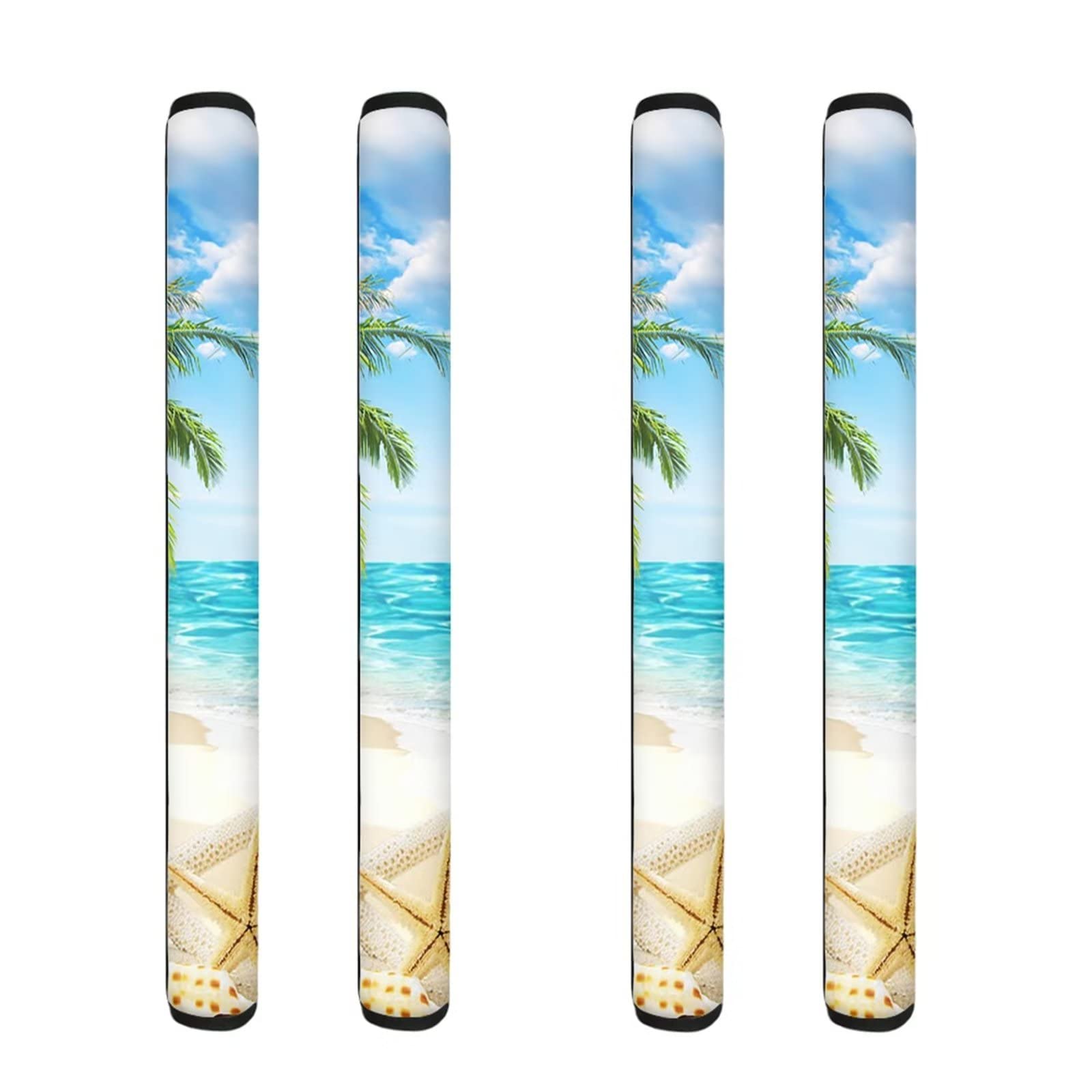 4Pcs Hawaiian Starfish Beach-Themed Refrigerator Handle Covers - Washable, Anti-Skid Kitchen Appliance Protectors for Fridge, Oven, Microwave & Dishwasher - Perfect for Tropical Home Decor and Beach House Style