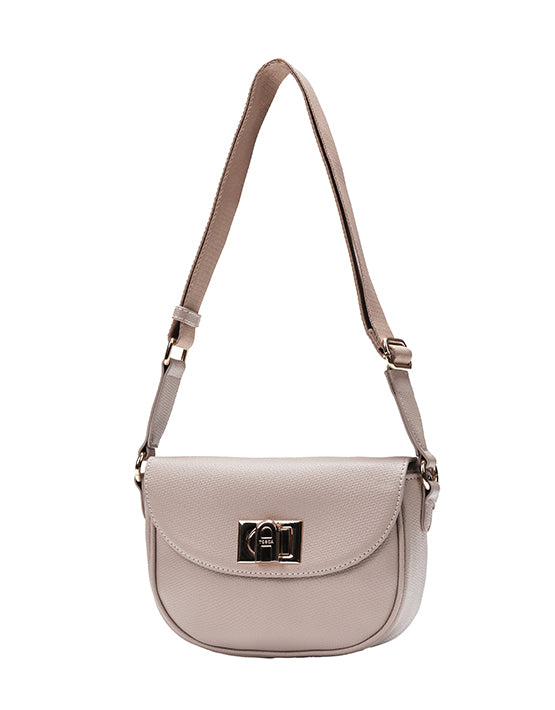 Tosca TH051 Small Saddle Flap Handbag in Apricot - Elegant Crossbody Purse for Women, Perfect for Daily Use, Work, and Evening Outings