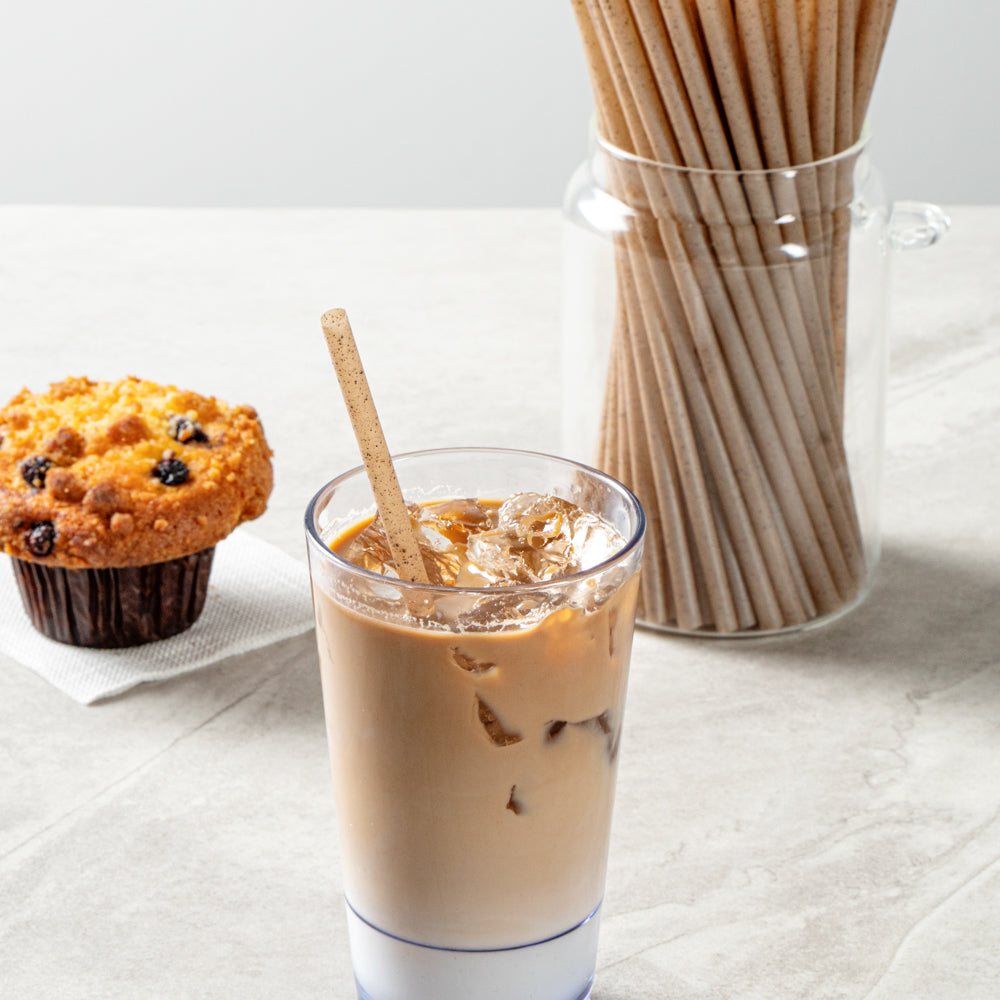 Eco-Friendly Compostable Brown PLA Plastic & Coffee Ground Straws - 8 1/4 Inch, 2000 Count Box | Biodegradable Drinking Straws for Restaurants, Cafes, Parties & Sustainable Living