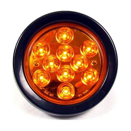 Fortpro 4 Round LED Tail/Turn Signal Lights - 10 Super Bright LEDs for Trucks, Trailers & Motorcycles - Waterproof & Durable for All Weather Conditions
