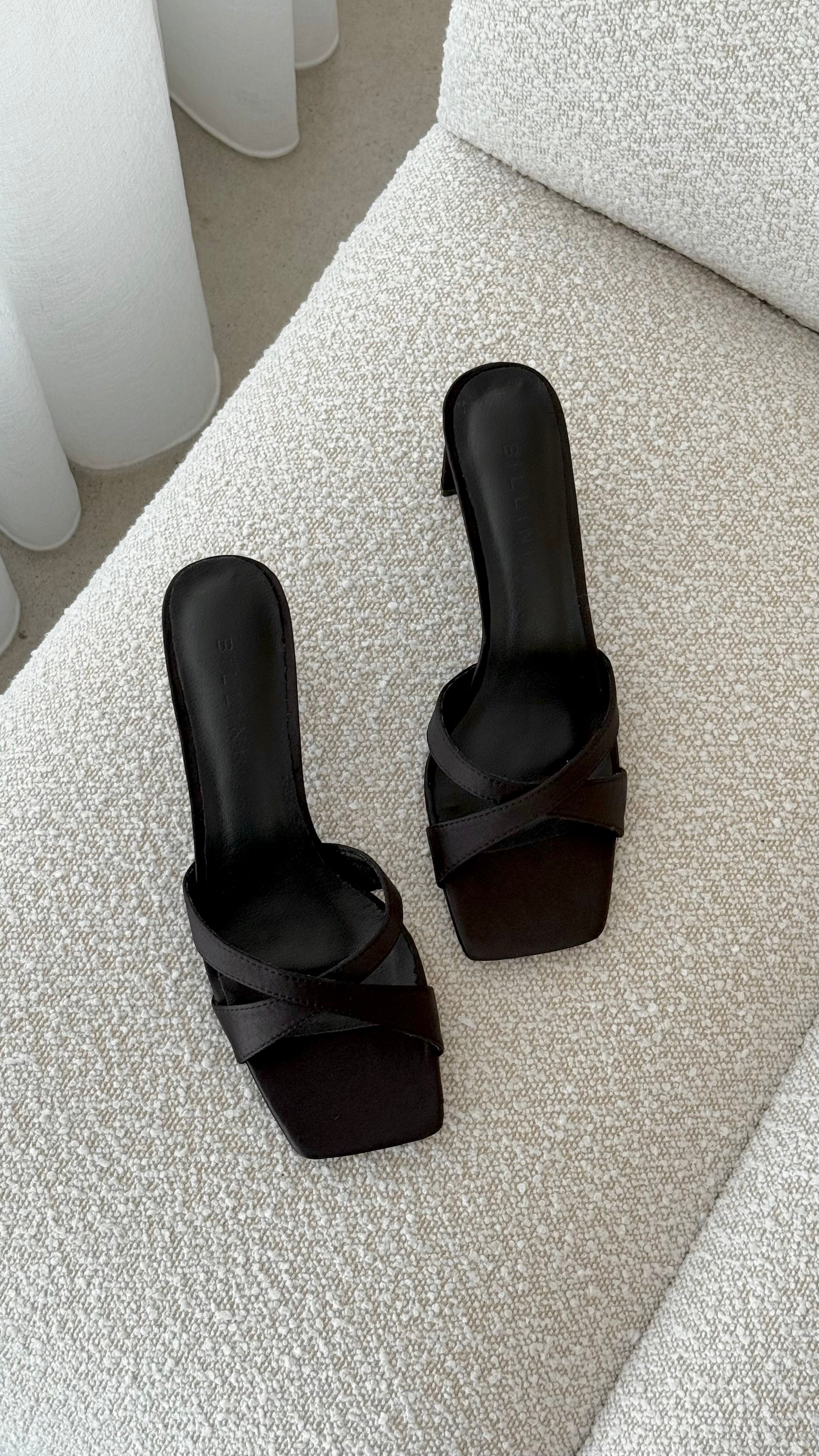 Kelsie Black Satin High Heels for Women - Elegant Dress Shoes for Parties, Weddings & Evening Events