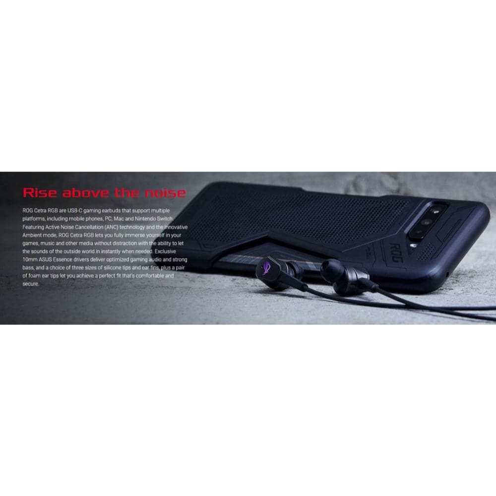 ASUS ROG Cetra RGB Noise Cancelling Gaming Earbuds - Wireless In-Ear Headphones for PC, PS5, Mobile - Perfect for Competitive Gaming & Music Listening