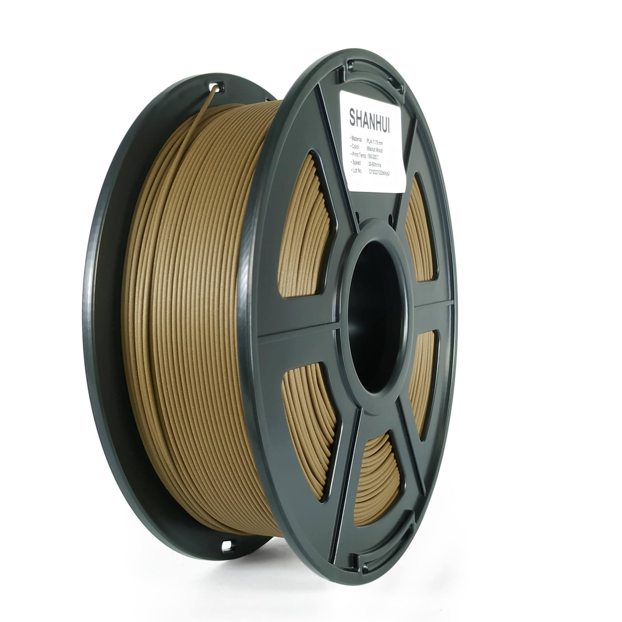 Dark Wood Walnut PLA Filament 1.75mm - 1KG Spool with 30% Real Wood Fiber for 3D Printing | Perfect for Wooden Models, Home Decor & DIY Crafts