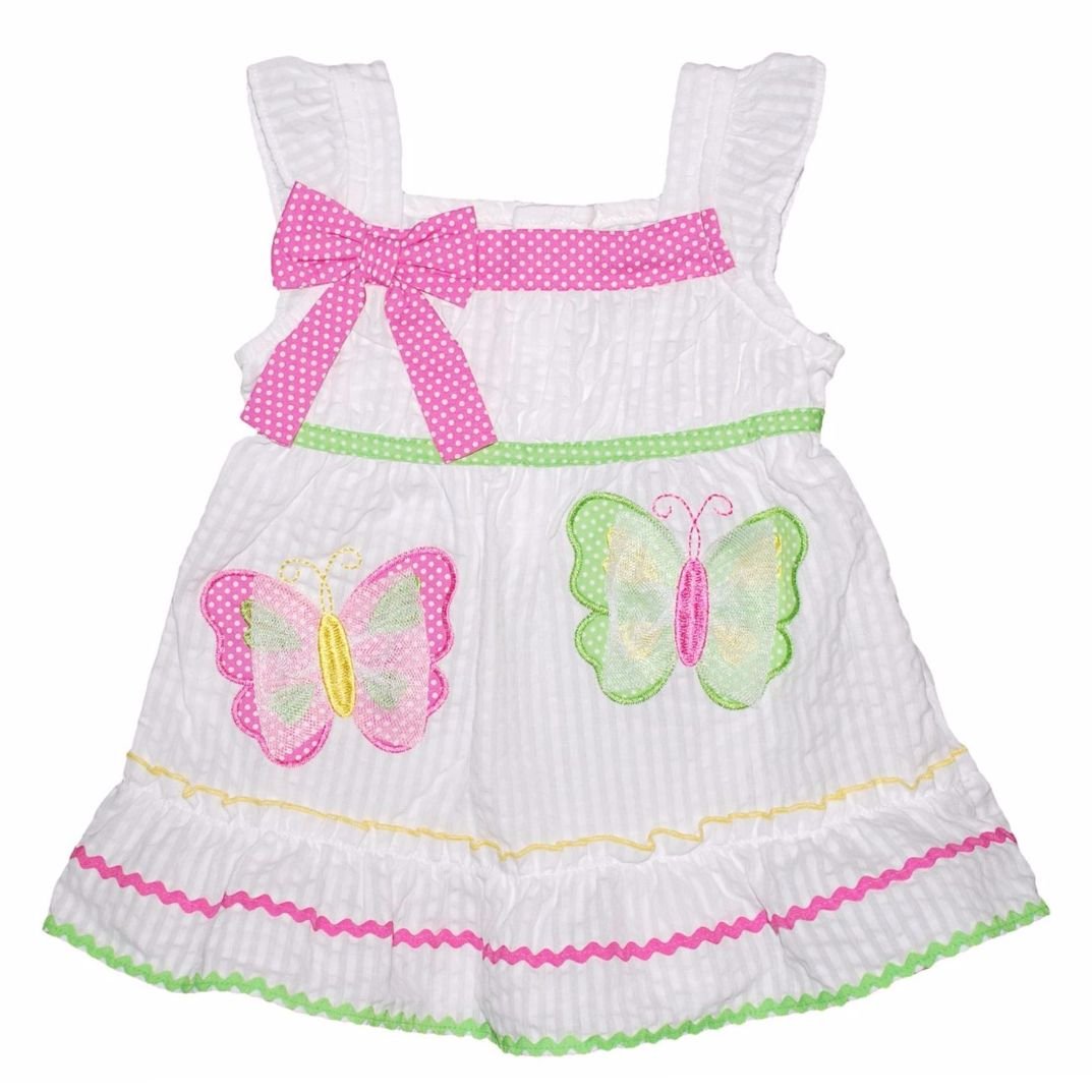 Youngland Baby Girls Butterfly Sundress - Floral Print Summer Dress for Toddlers - Perfect for Beach, Party & Outdoor Play
