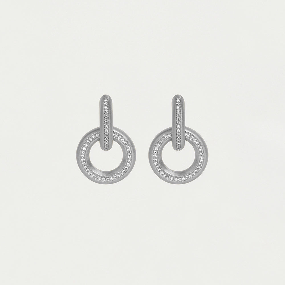 Colette Sterling Silver Pave Drop Earrings for Women | Elegant Dangling Earrings for Parties, Weddings & Special Occasions