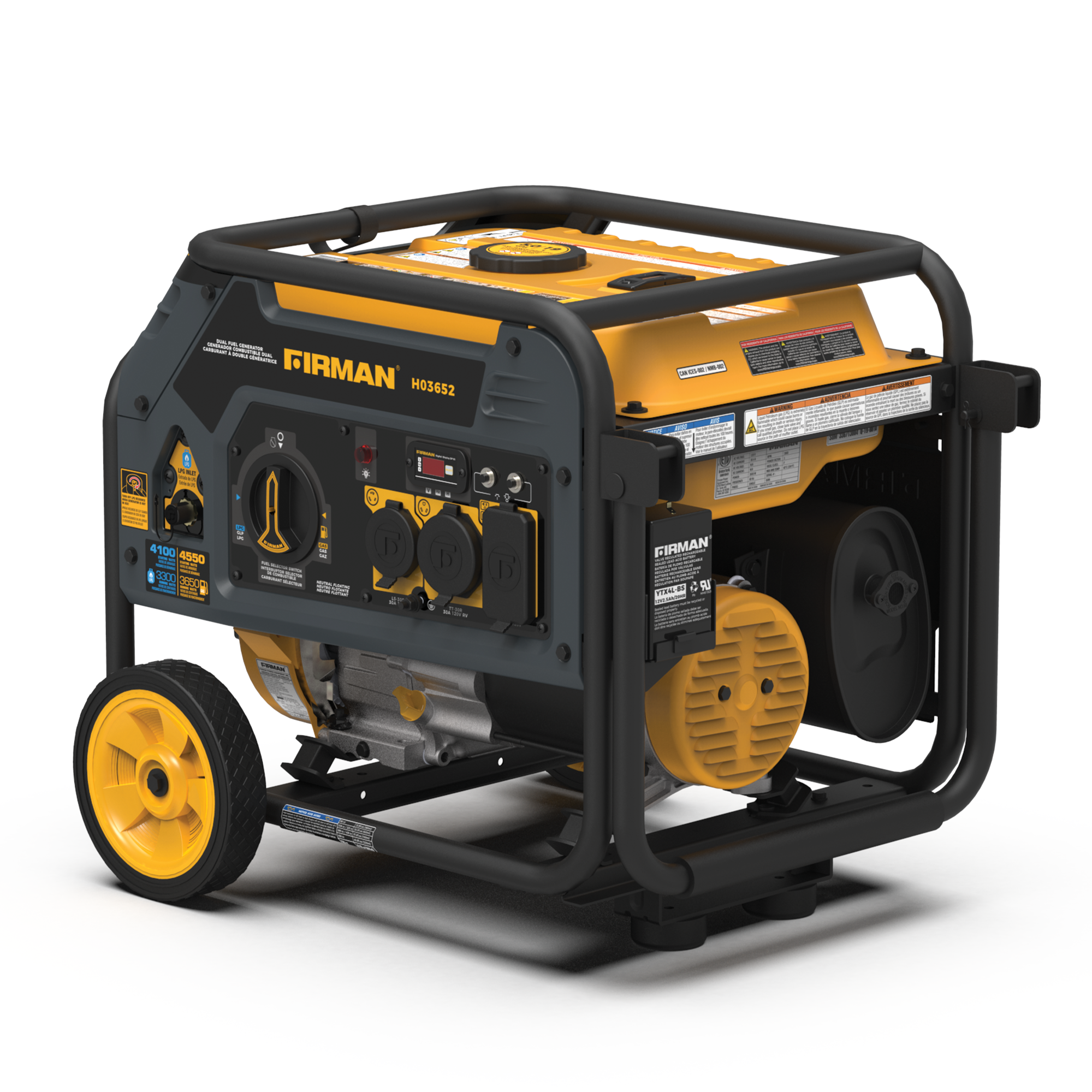 3650W Dual Fuel Portable Generator with Recoil Start - Perfect for Camping, Home Backup & Outdoor Power Needs