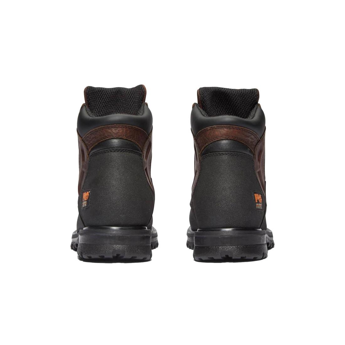 Powerwelt 6 Inch Steel Toe Waterproof Work Boots for Men - Slip Resistant Safety Shoes with Electrical Hazard Protection - Ideal for Construction, Warehouse & Outdoor Work (Brown)