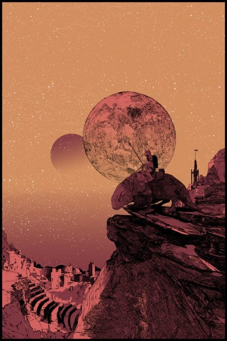 Star Wars Themed Dawn of Tatooine Wall Art - Vintage Sci-Fi Planet Canvas Print for Home & Office Decor | Perfect for Living Room, Bedroom, or Star Wars Fan Gifts