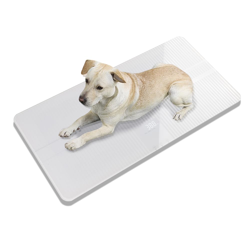Unipaws Large Bluetooth Digital Pet Scale - 220lbs Capacity for Dogs, Cats & Baby - High Accuracy ±10g - LED Platform Scale for Home Use - Perfect for Large Breeds, Veterinary Clinics & Pet Weight Monitoring