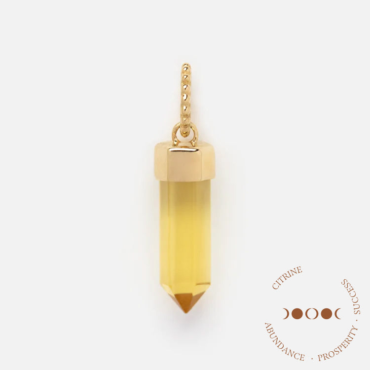 Solid Gold Crystal Charm for Manifestation - Genuine 14K Gold Healing Crystal Pendant for Good Luck, Wealth & Positive Energy | Perfect for Meditation, Yoga & Spiritual Gifts