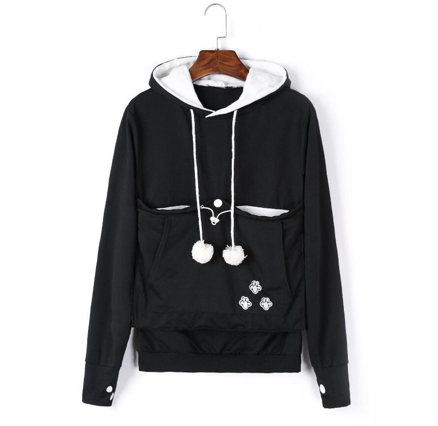 Stylish Cat Print Women's Hoodies - Cozy Pullover Sweatshirt for Casual Wear & Lounge Outfits