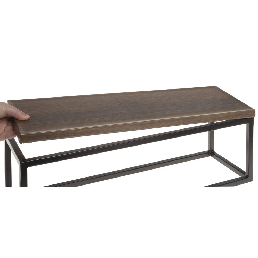HUBERT Black Acacia Wood Display Riser Stand - 7 Inch Height for Retail Shelving, Countertop Displays & Home Decor