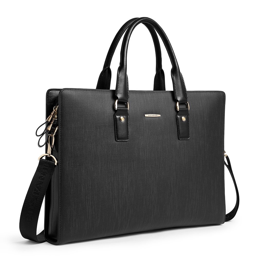 Premium BOSTANTEN Leather Lawyers Briefcase - Slim Professional Laptop Bag for Men & Women - Ideal for Business, Office, and Courtroom Use