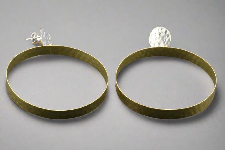 Asynjur Hoop Stud Earrings for Women - Sterling Silver & 14K Gold Plated - Minimalist Dainty Jewelry for Everyday Wear & Special Occasions