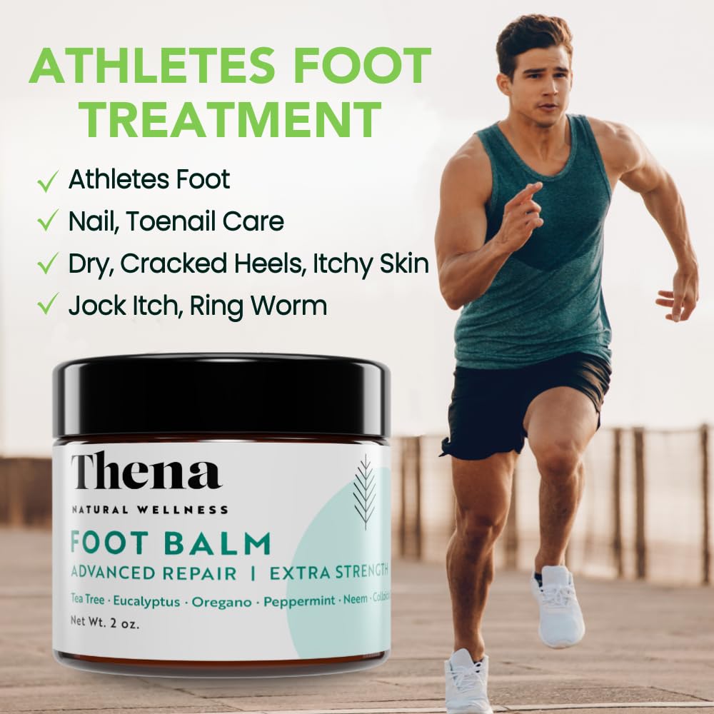 Extra Strength Athlete's Foot Balm & Treatment Cream - Heals Dry, Cracked Feet, Itchy Skin & Nails | Advanced Foot Care for Men & Women | Perfect for Gym, Pool & Outdoor Activities