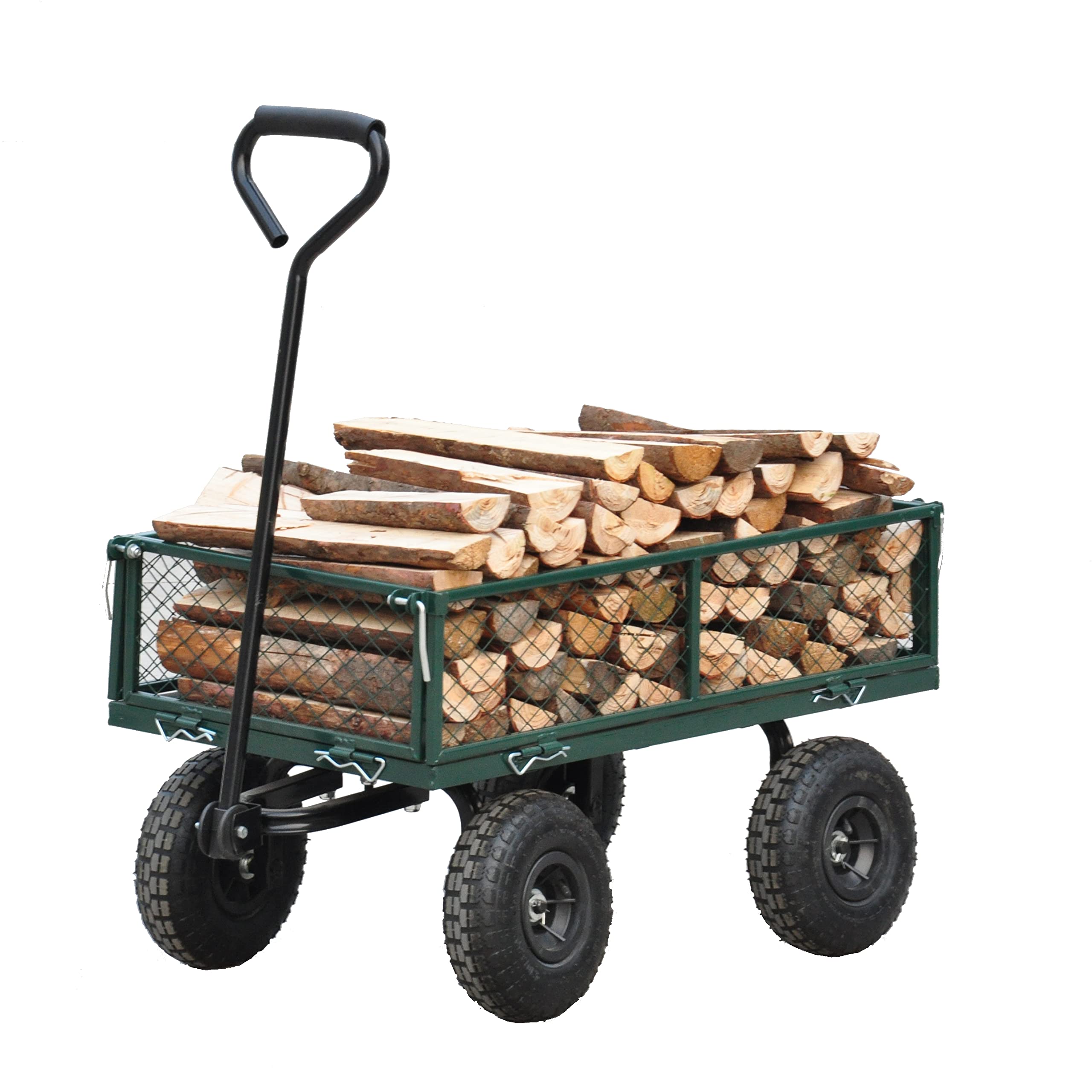 **DreamBuck Heavy Duty Collapsible Utility Wagon Cart - 550 Lbs Capacity, 180° Rotating Handle, 4 Removable Sides - Perfect for Garden, Yard, Lawn & Outdoor Use**    **Usage Scenarios:** Ideal for hauling gardening tools, mulch, firewood, camping gear, beach essentials, and more.
