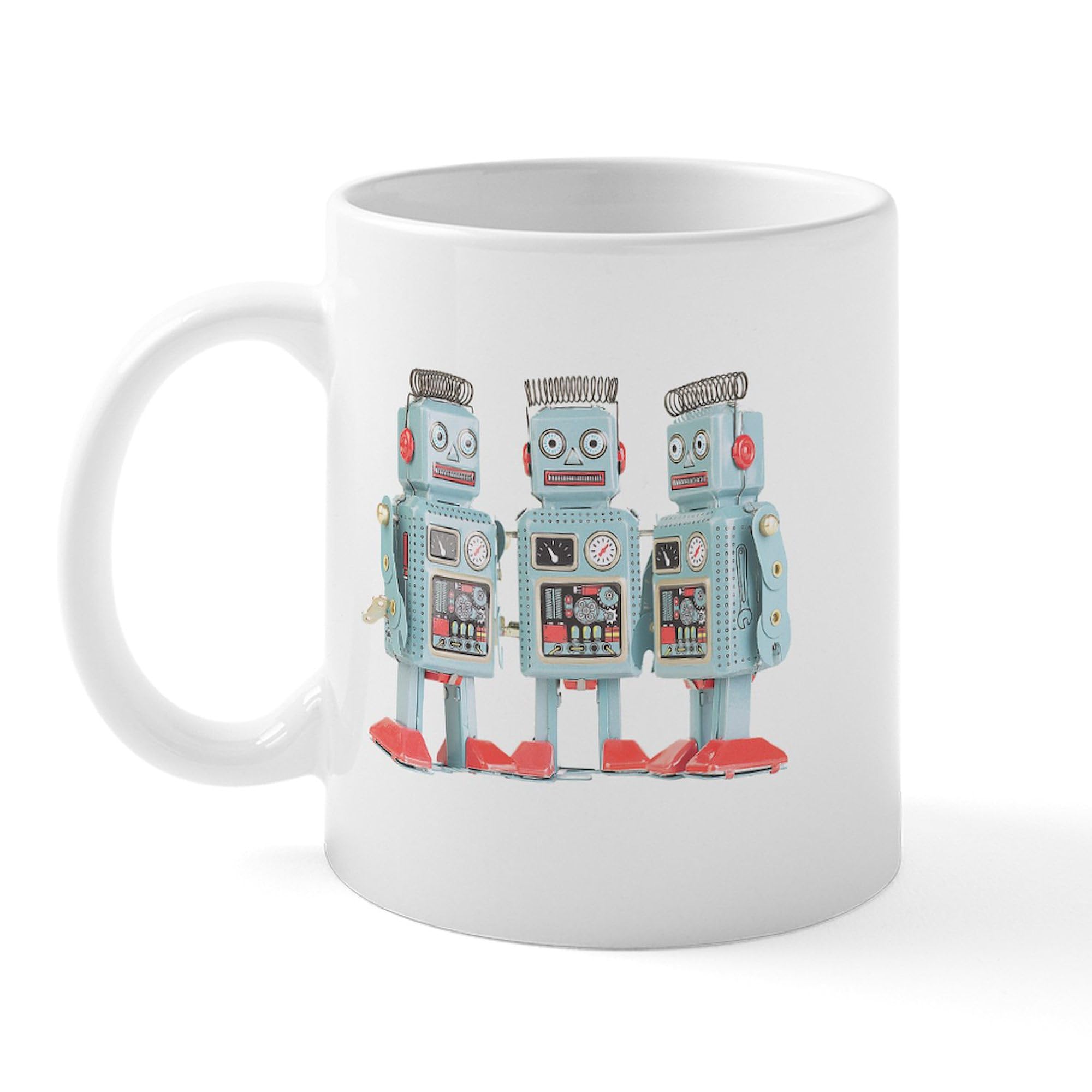 Vintage Robots Ceramic Coffee Mug 11 oz (325 ml) - Perfect for Home, Office & Gifts - Funny Robot-Themed Coffee Cup for Tea, Hot Chocolate & Espresso Lovers