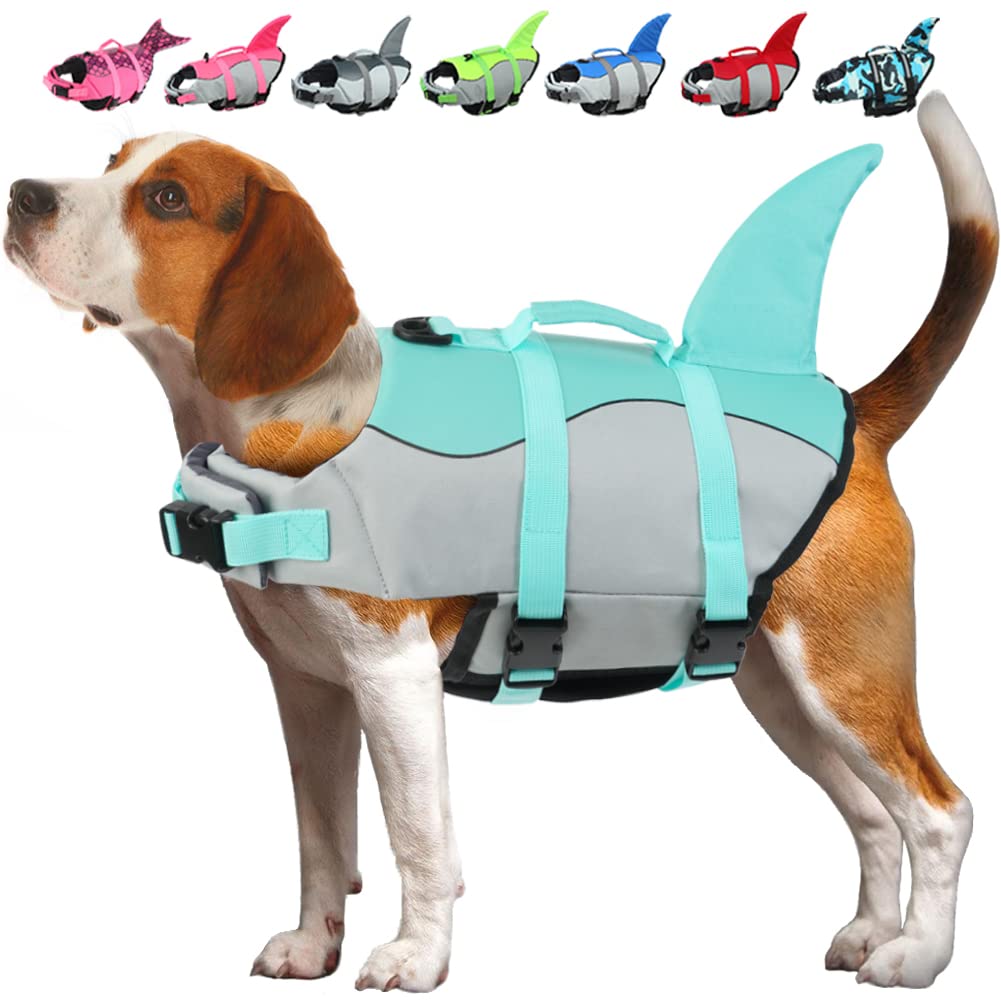 EMUST Mermaid Dog Life Jacket - Ripstop Pet Safety Vest with Rescue Handle for Small, Medium & Large Dogs - Swimming, Pool, Beach & Boating Safety Gear (XS, Turquoise) - Perfect for Water Adventures & Outdoor Activities