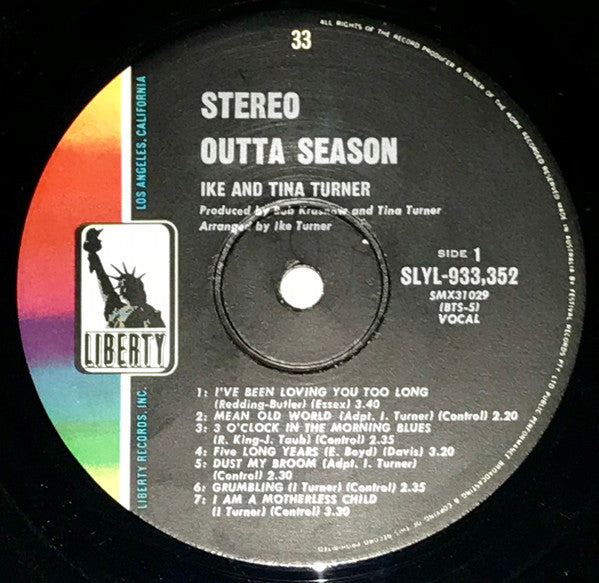 Ike & Tina Turner Outta Season Vinyl LP Album - Very Good (VG) Condition - Perfect for Vintage Music Collectors & Classic Soul Lovers