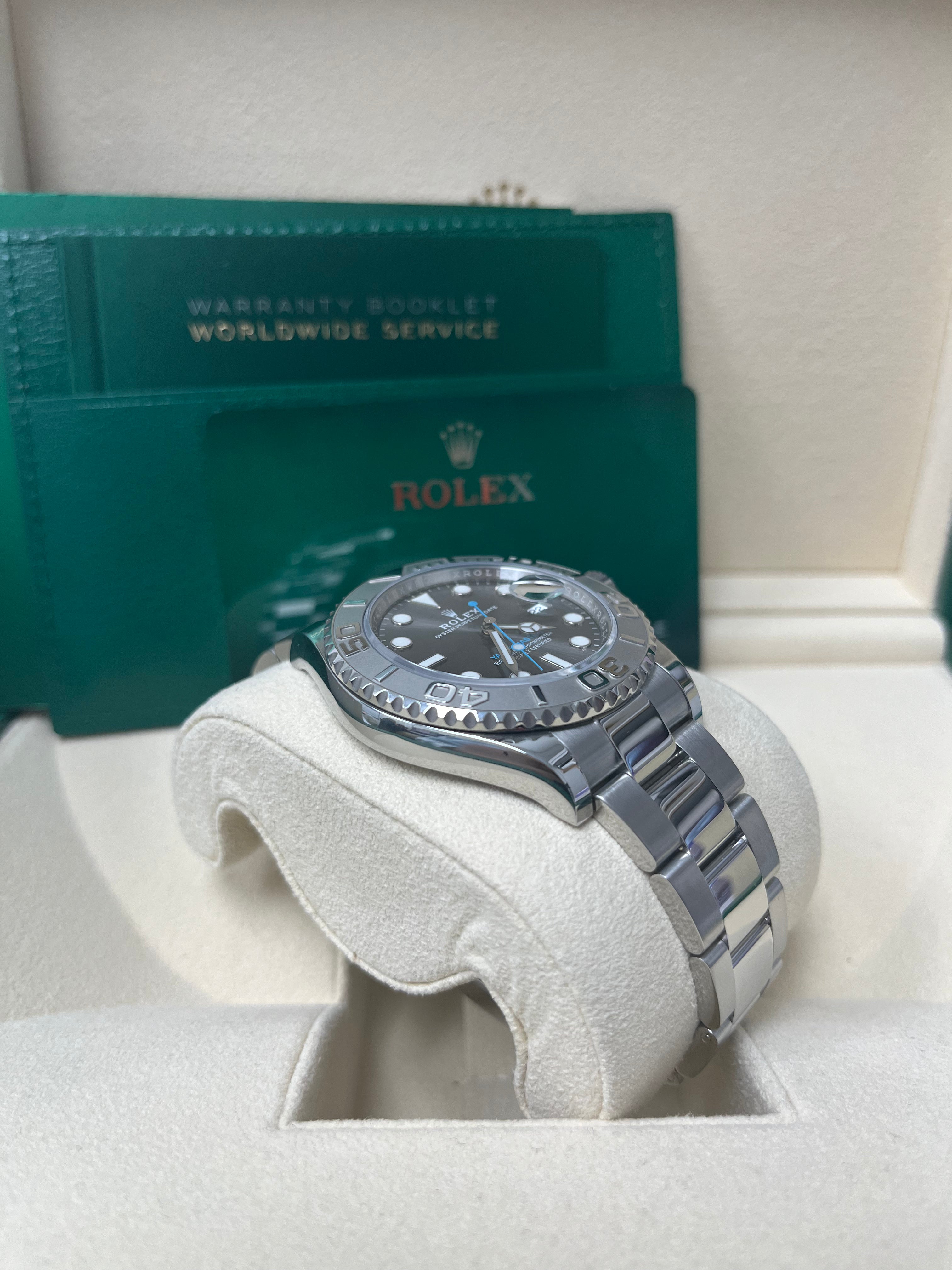 Rolex Yacht Master 40mm Platinum & Stainless Steel Watch - Dark Rhodium Dial (Ref# 126622) | Luxury Men's Diving Watch for Sailing, Yachting & Special Occasions