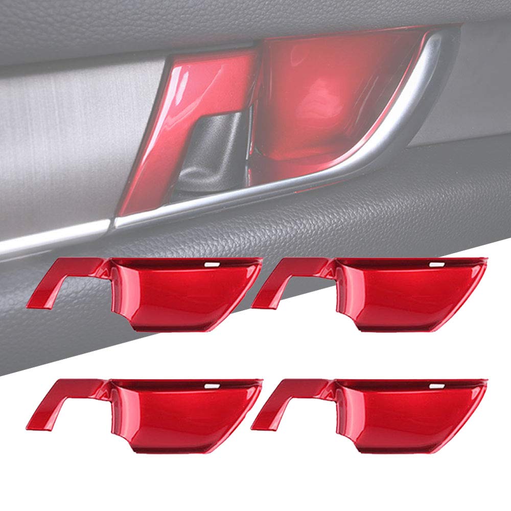 4-Piece ABS Car Door Handle Bowl Covers for Honda Accord 2018-2022 - Interior Trim Accessories (Red) | Upgrade Your Car's Style & Protection