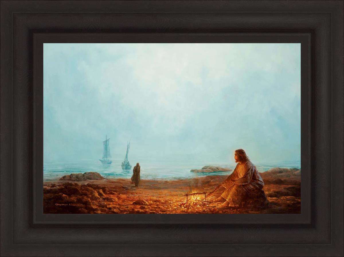 By The Shore By Yongsung Kim - Beautiful Coastal Wall Art for Beach House Decor, Living Room & Bedroom - Ocean Sunset Painting for Home & Office