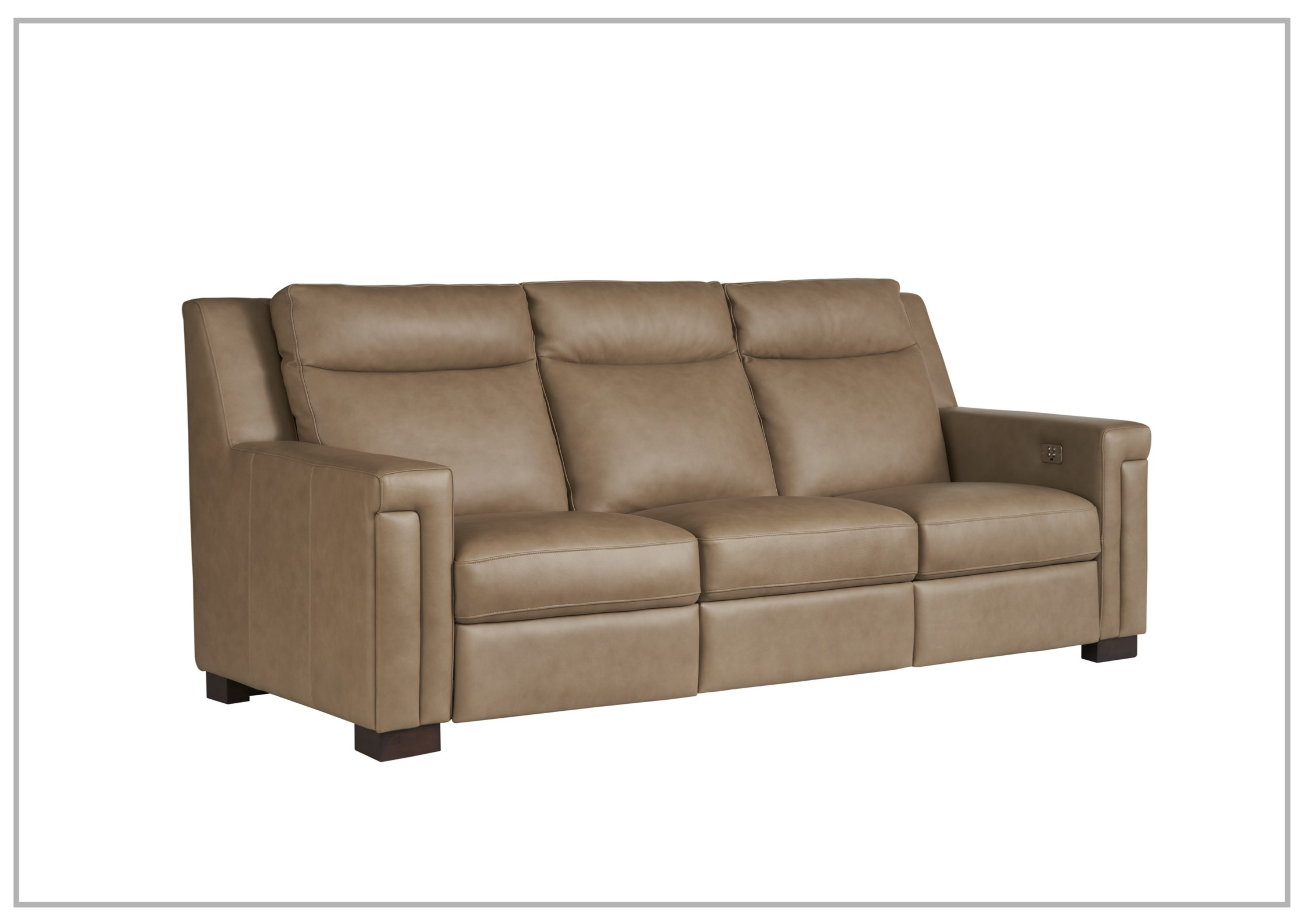 Universal Mixon 3-Seater Leather Reclining Sofa - Brown & Black - Comfortable Living Room Furniture for Home Theater & Family Relaxation
