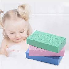 CAZINA Exfoliating Bath Sponge for Women & Men - Soft Skin Scrubber, Dead Skin Remover, Face & Body Wash - Pack of 2 (Multicolor) - Perfect for Shower, Bath & Spa Day