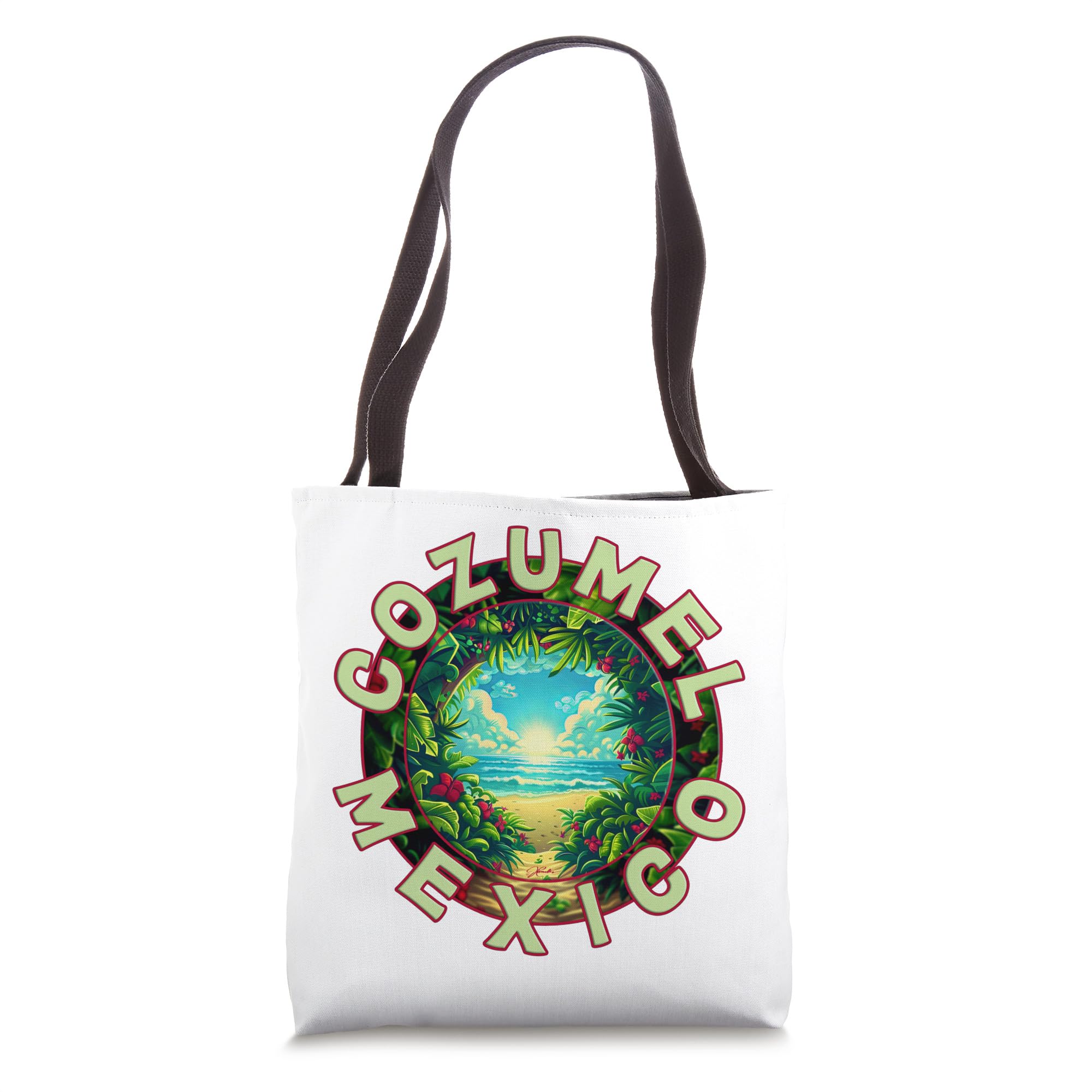 JCombs Mexico Beach Tote Bag - Waterproof & Spacious Cozumel Travel Tote for Women - Perfect for Beach Vacation, Pool Day & Summer Shopping