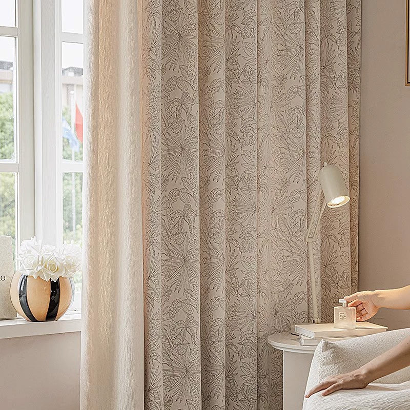 French Style Viola Chenille Patchwork Blackout Curtains - Custom Window Treatments for Living Room, Bedroom & Nursery