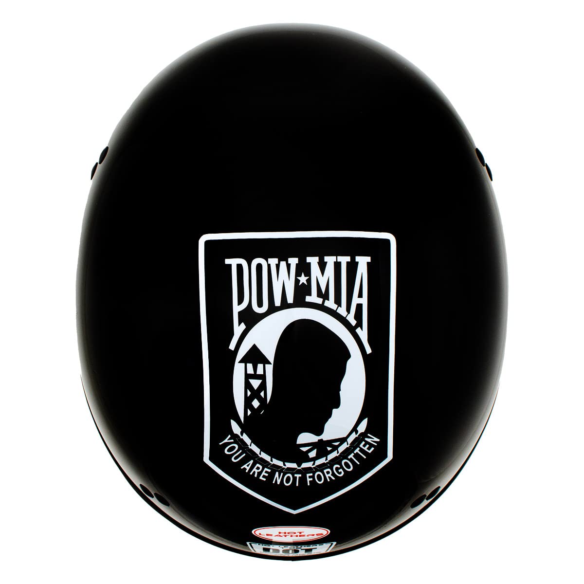 Milwaukee Leather HLD1004 POW Gloss Black DOT Approved Motorcycle Half Helmet - Small | Skull Cap Design for Bikers & Cruiser Riders | Perfect for Urban Commuting & Short Rides