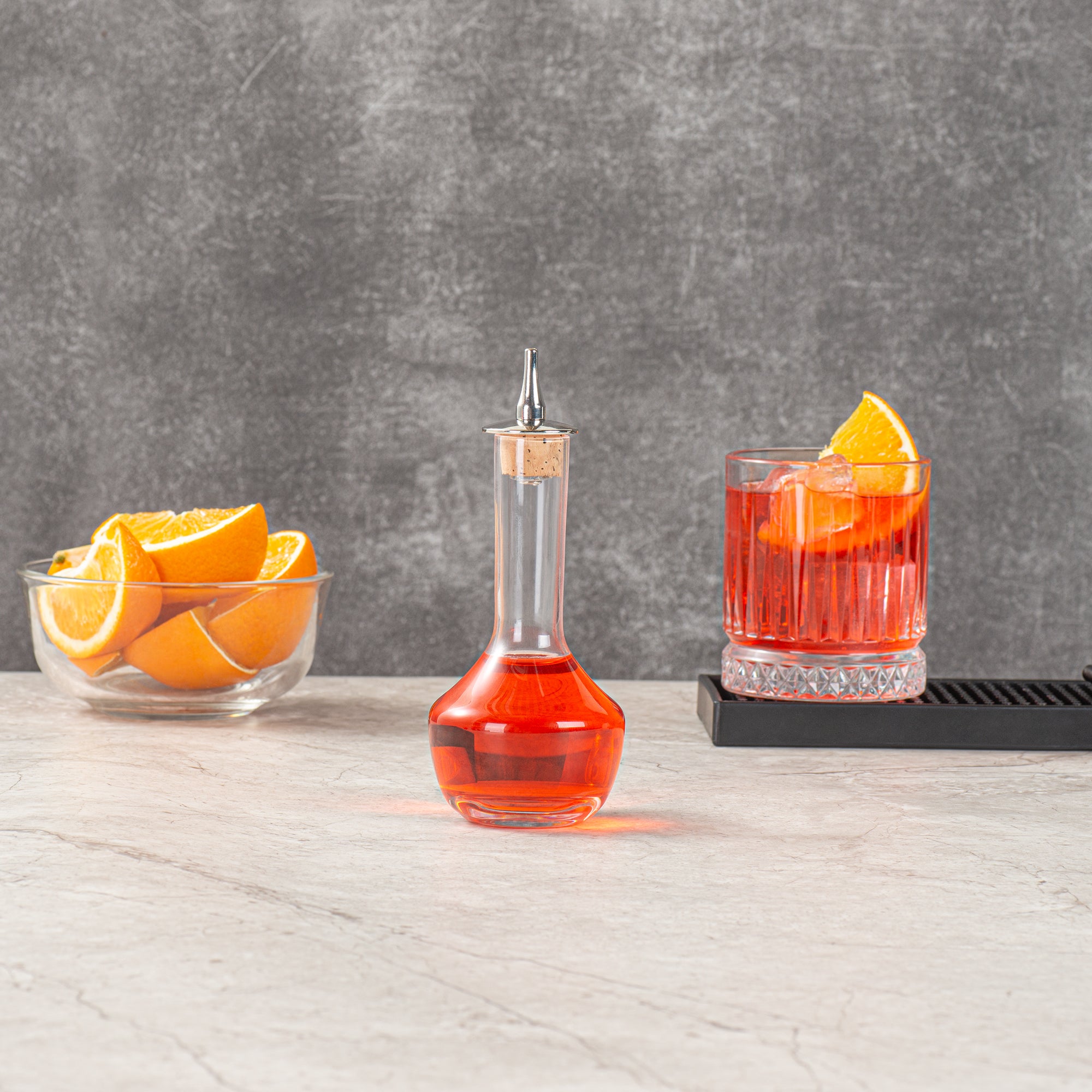 Premium 4 oz Glass Bitters Bottle with Silver Dasher - Modern Bar Accessory for Cocktails, Mixology & Home Bars (5.75